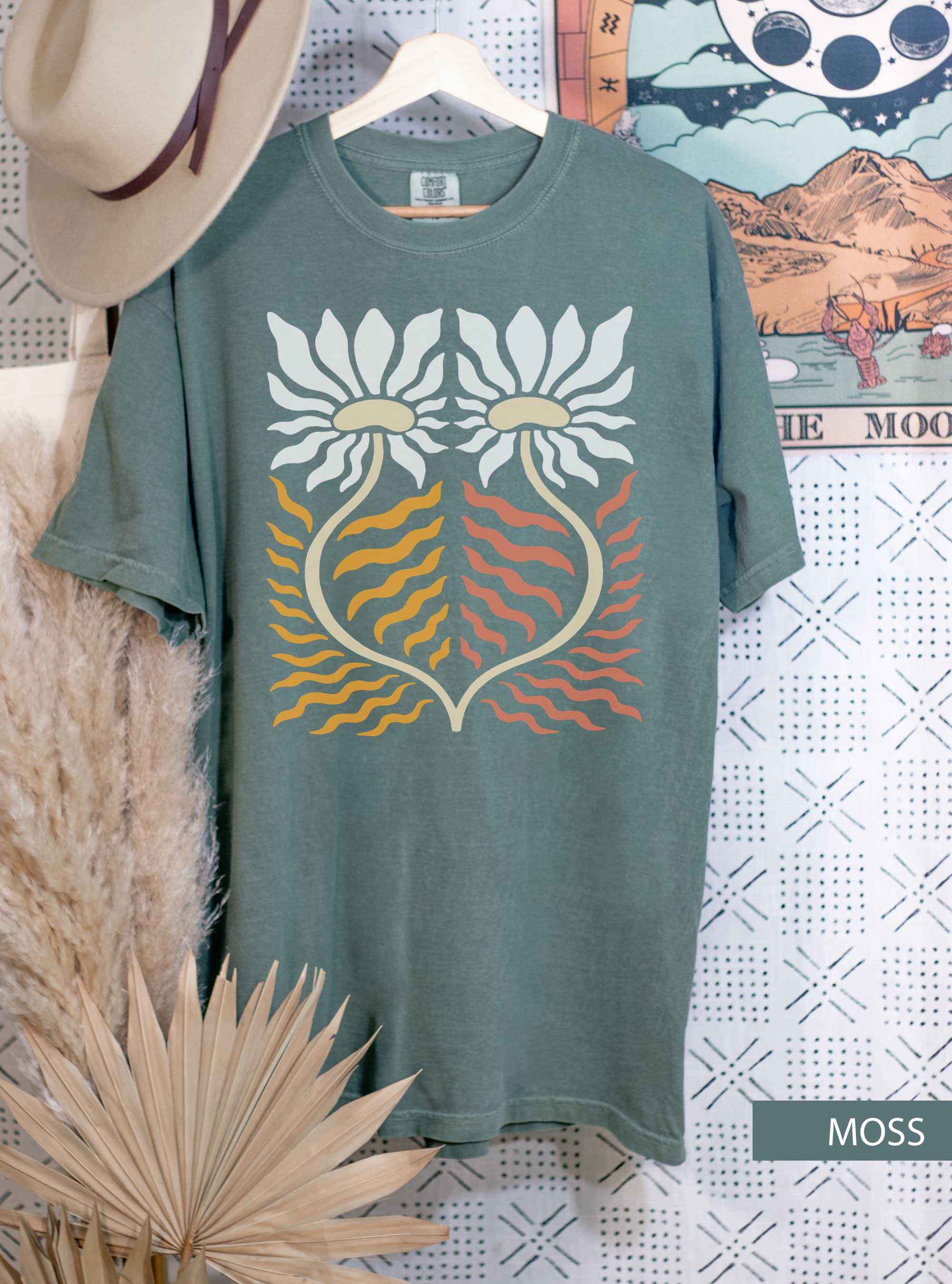 2 Boho Sunflowers T-Shirt - Lightmind Design