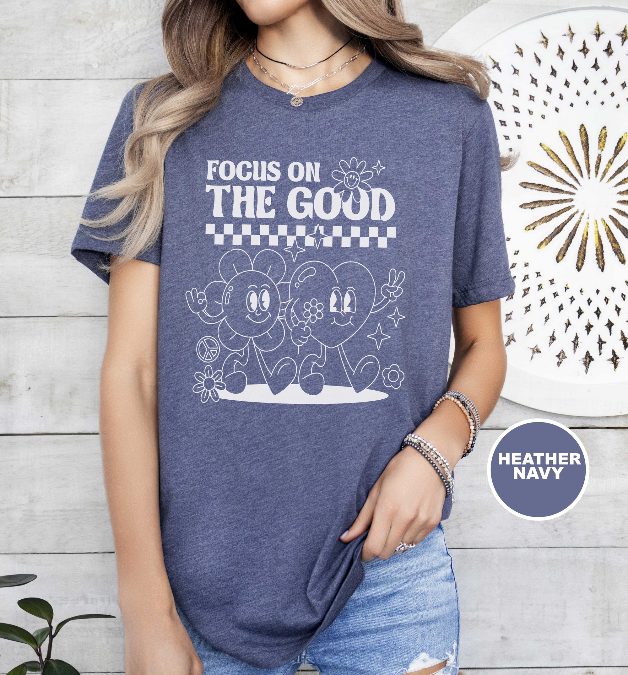 TShirt Unisex Vintage Boho Feel Good Design Tee 