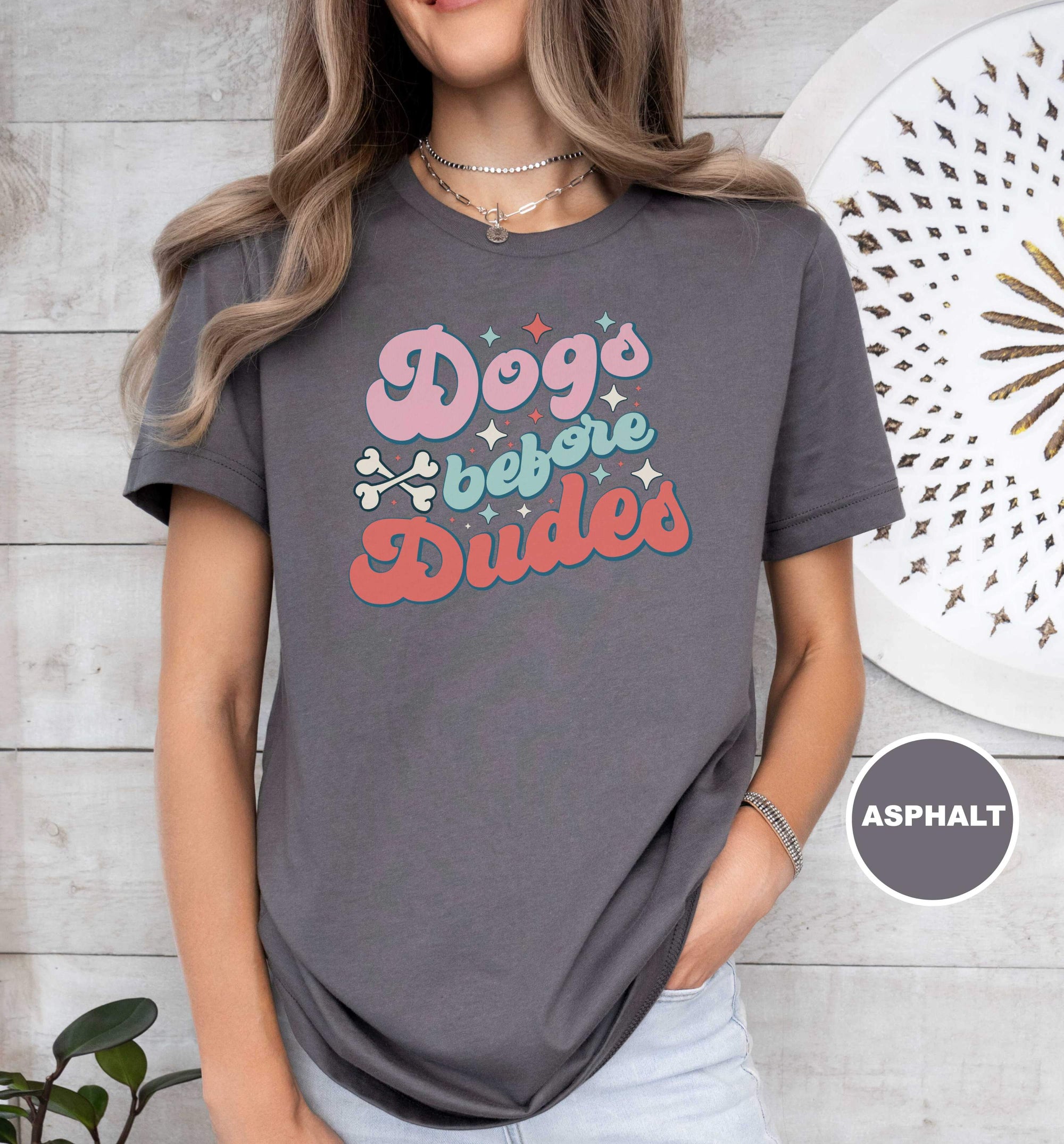 Dogs Before Dudes Retro Color Star T-Shirt