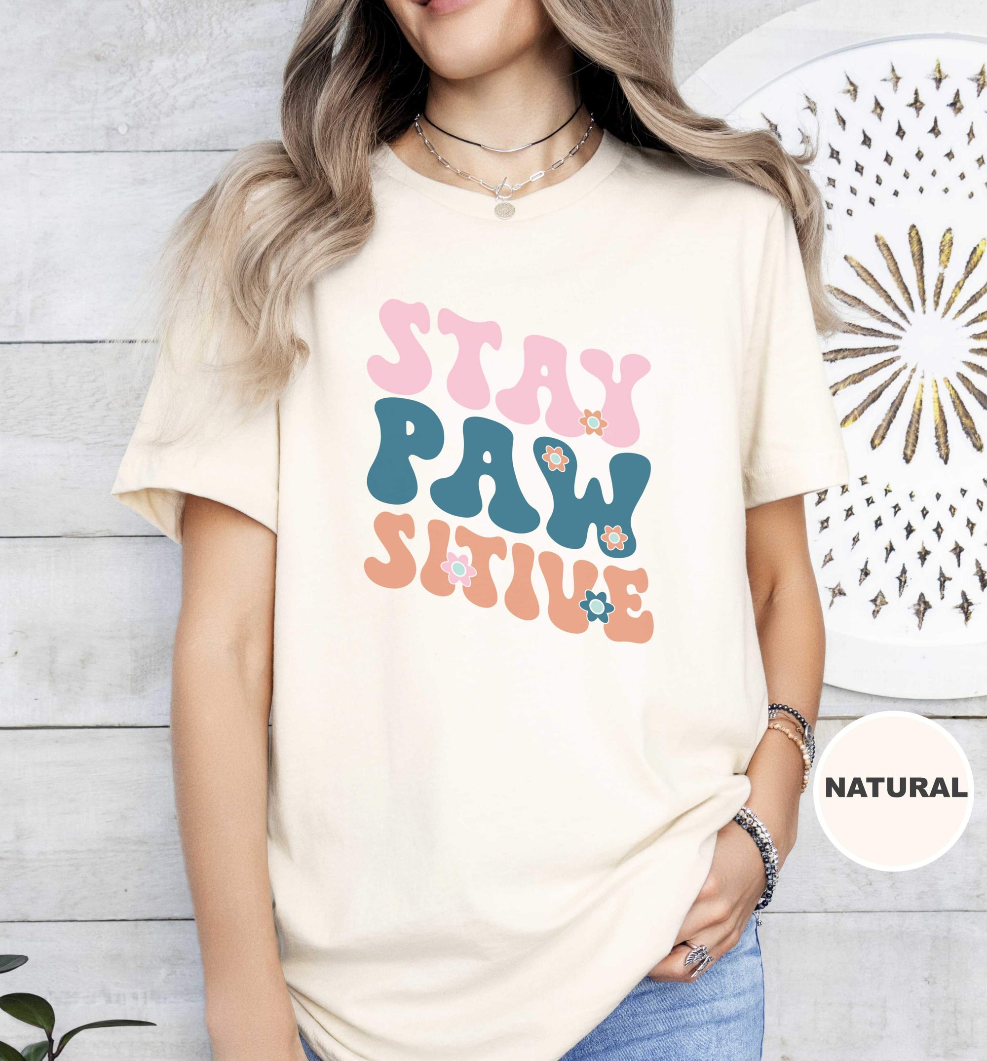 Stay Pawsitive Retro T-Shirt