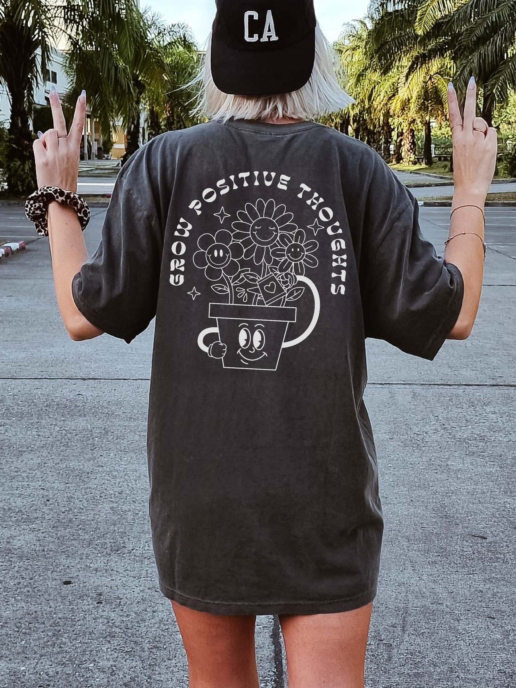 Grow Positive Thoughts T-Shirt (Pocket & Back Print)