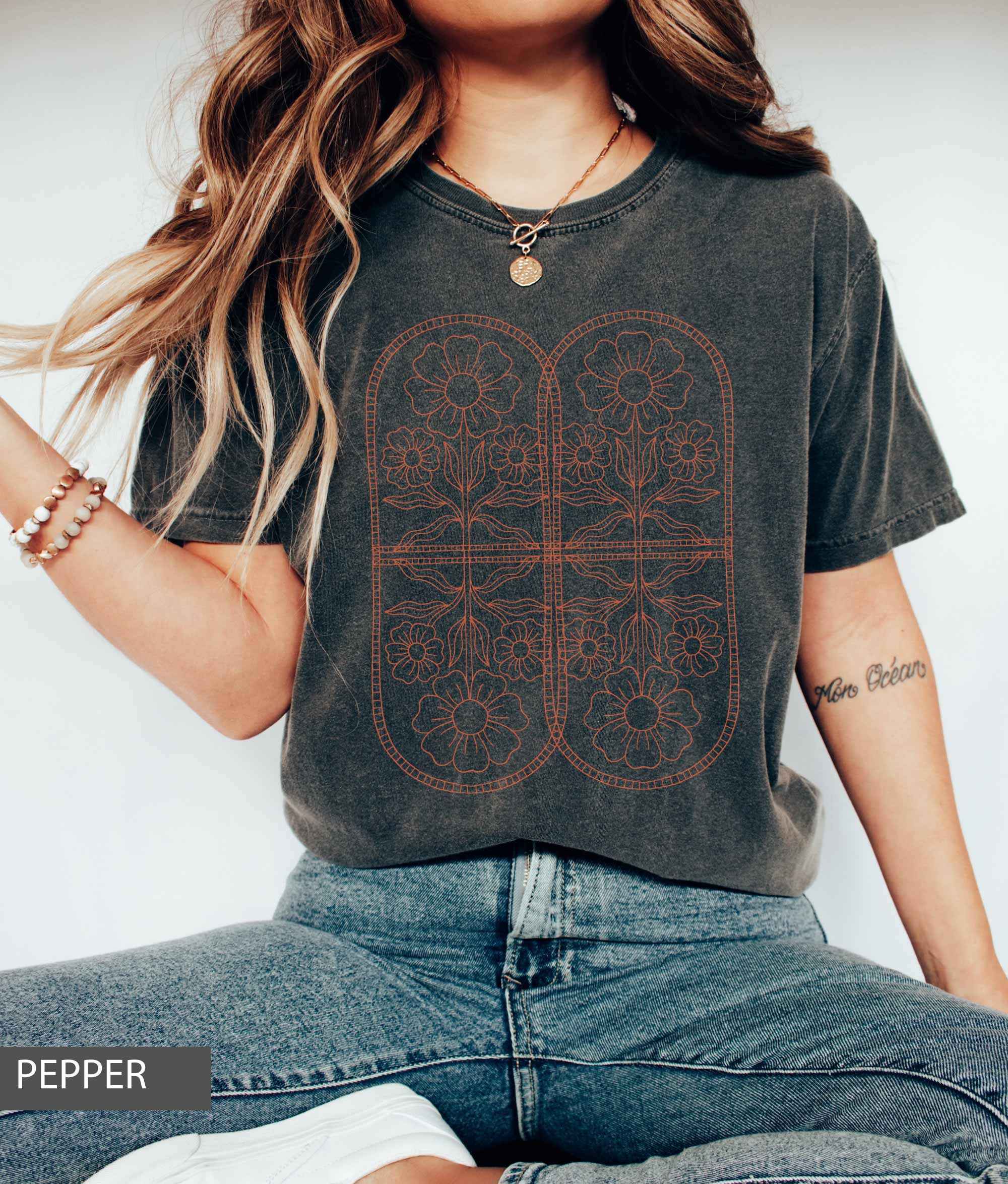 TShirt Unisex Vintage Boho Feel Good Design Tee 