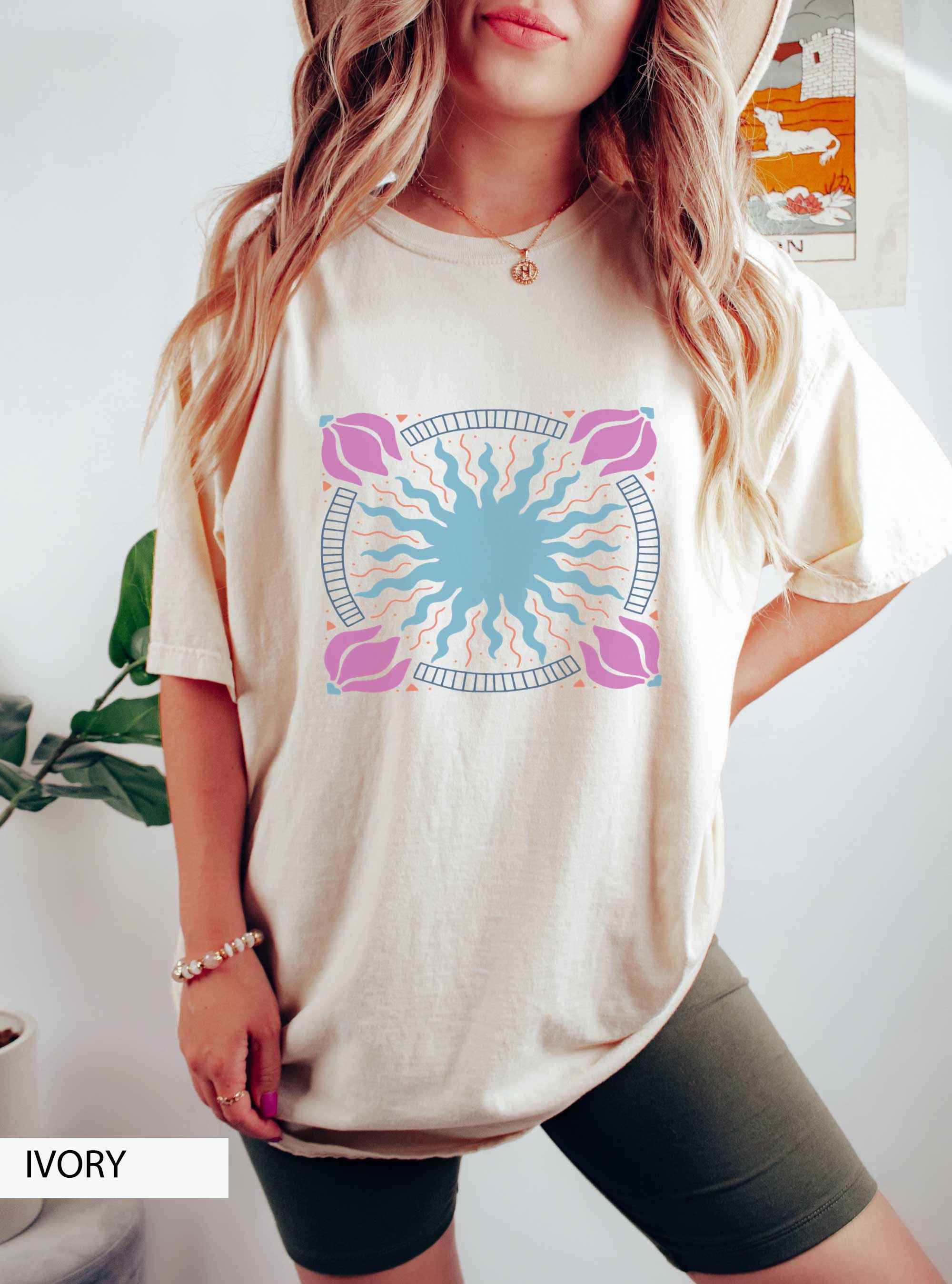 Sun Aztec Flower T-Shirt - Lightmind Design