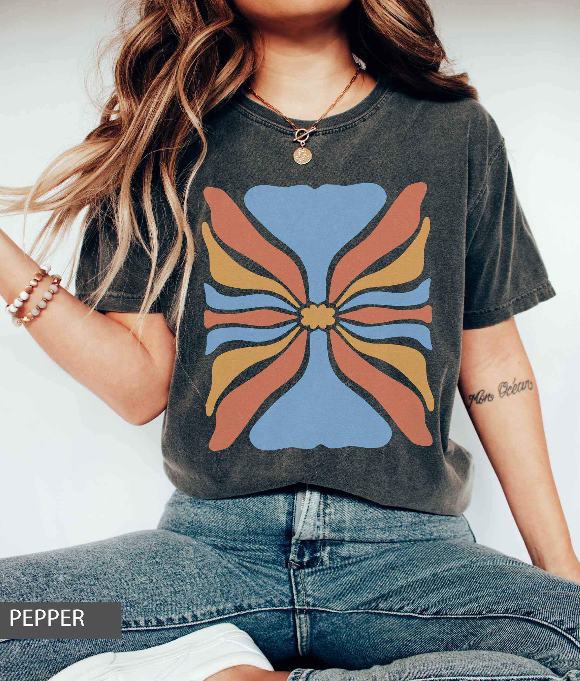 Vintage Pastel Bloom T-Shirt - Lightmind Design